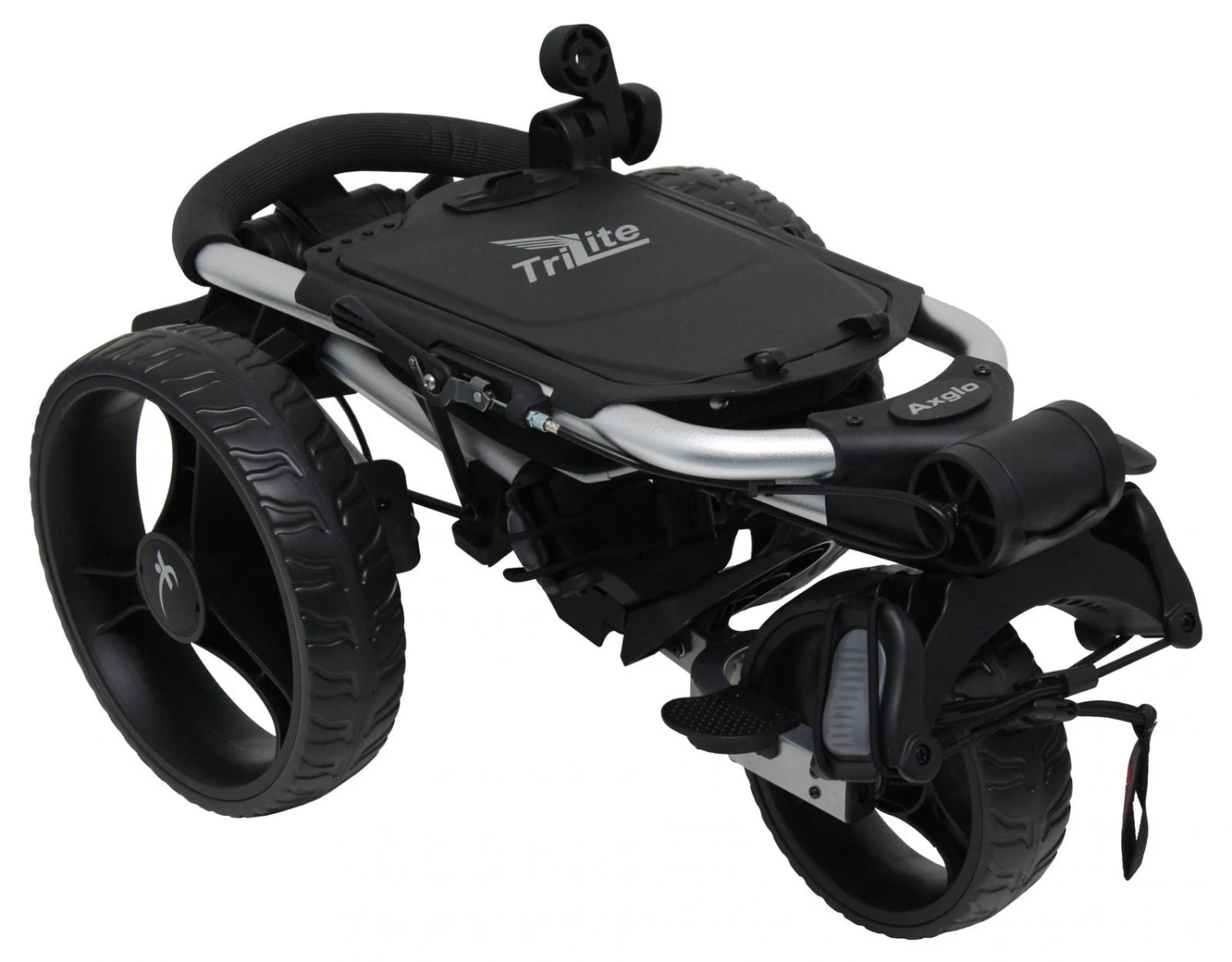 Axglo TriLite 3 Wheel Golf Trolley | Silver/Black - Image 2