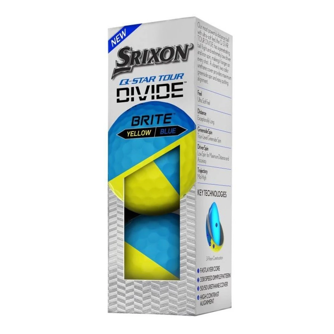 Srixon Q-Star Tour Divide Golf Balls | Yellow/Blue - Image 3