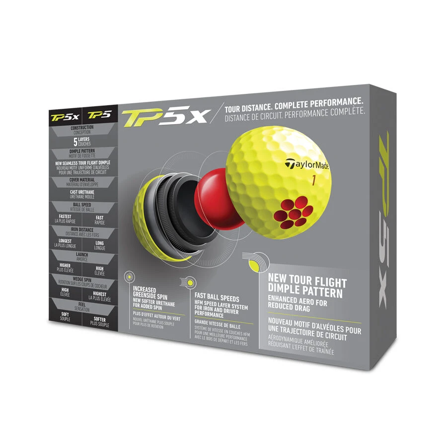 TaylorMade TP5x Golf Balls | Yellow - Image 2